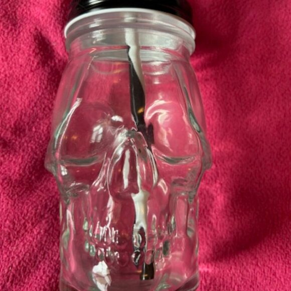 - Halloween Skull Mason Jar Drinking Glass with Straw & Lid NWOT - Picture 7 of 10